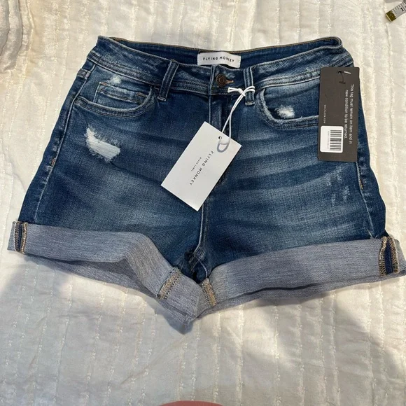 Flying Monkey Dark Blue Jean Shorts - Picture 1 of 9